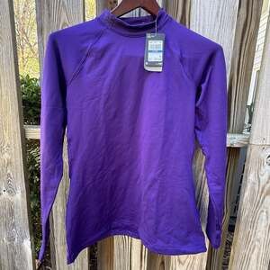 Under Armour Women's ColdGear Mockneck Long Sleeve Shirt Purple Base Layer XL
